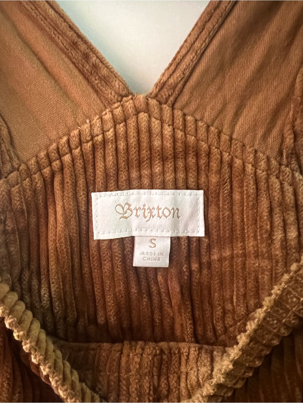 Brixton Corduroy Overalls in Rust Brown - Picture 2 of 3
